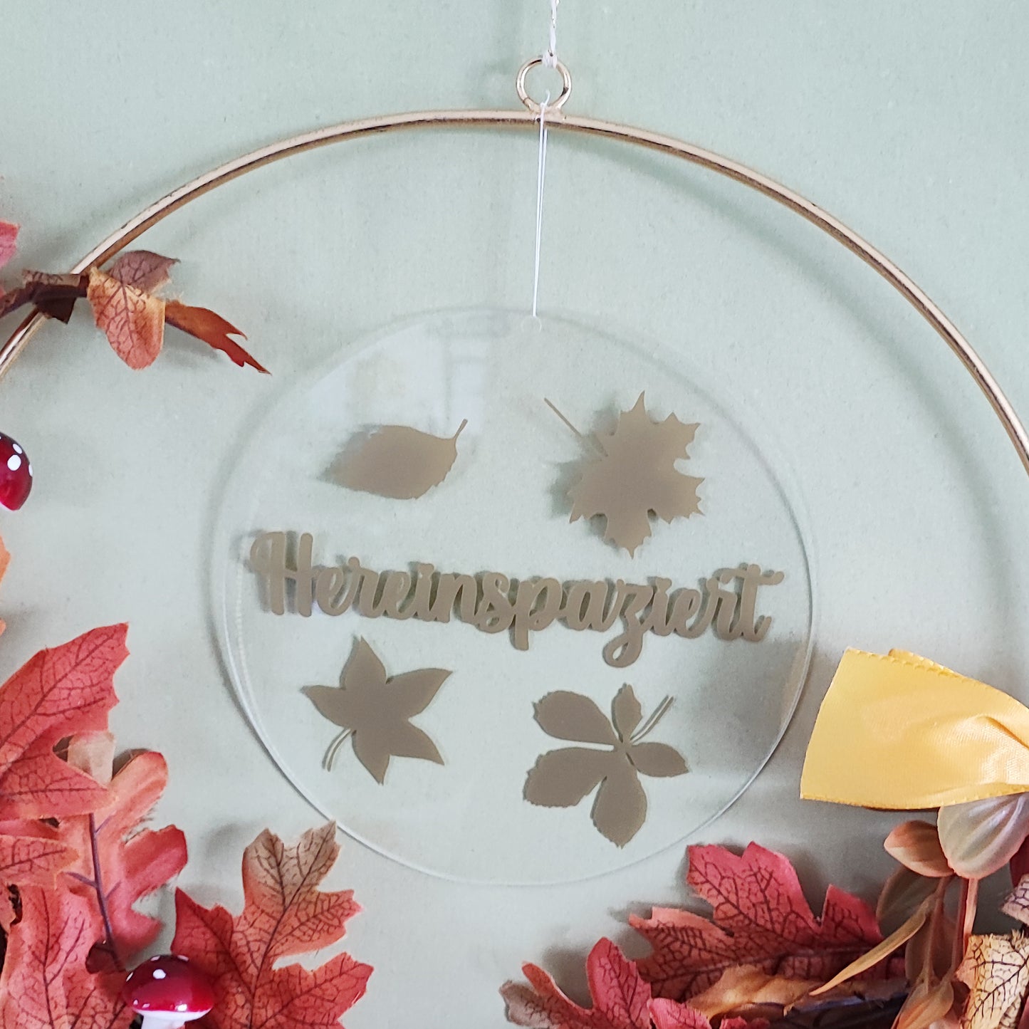 Türkranz "Herbst", rot-braun mit goldfarbenem Ring