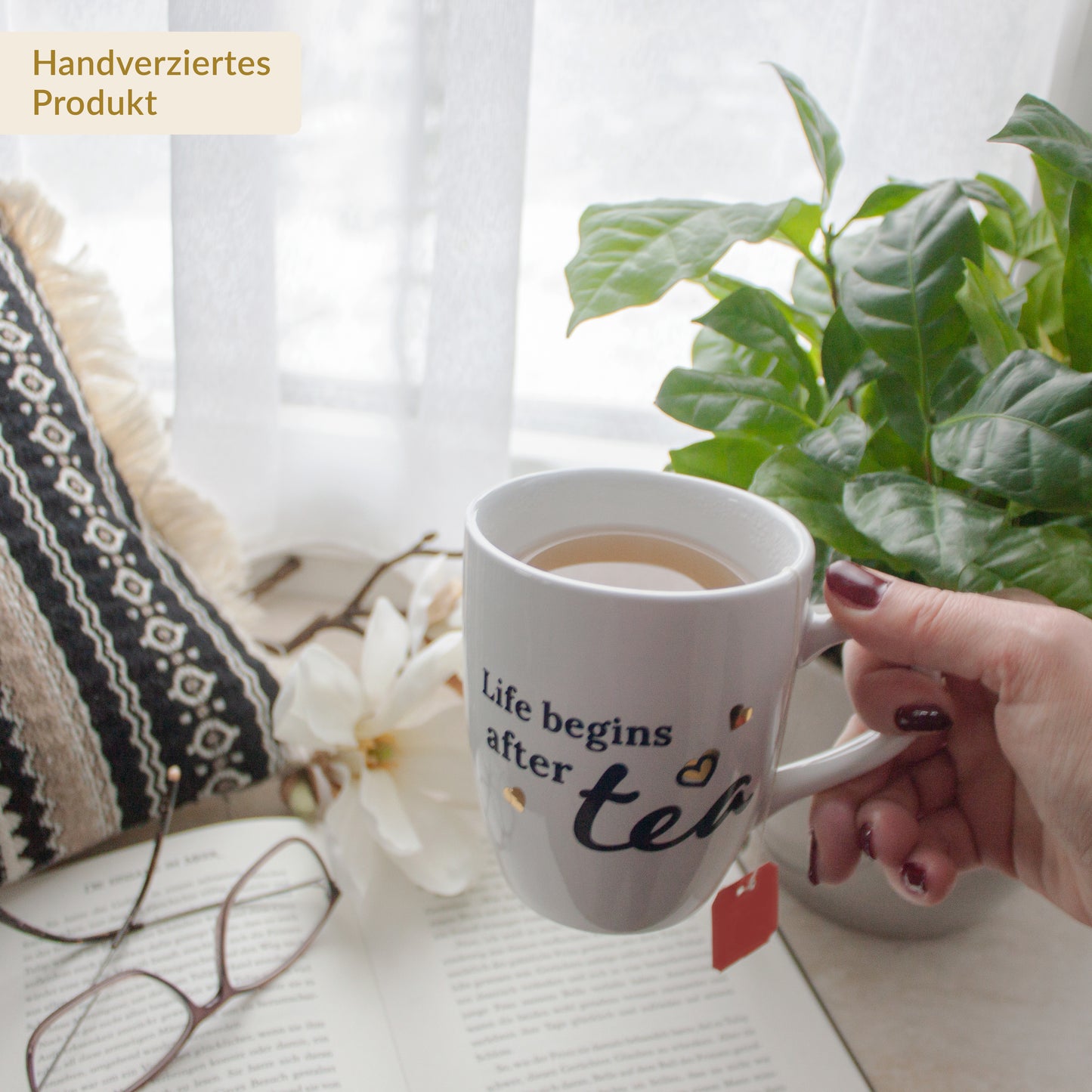 Tasse "Life begins after tea", 300 ml