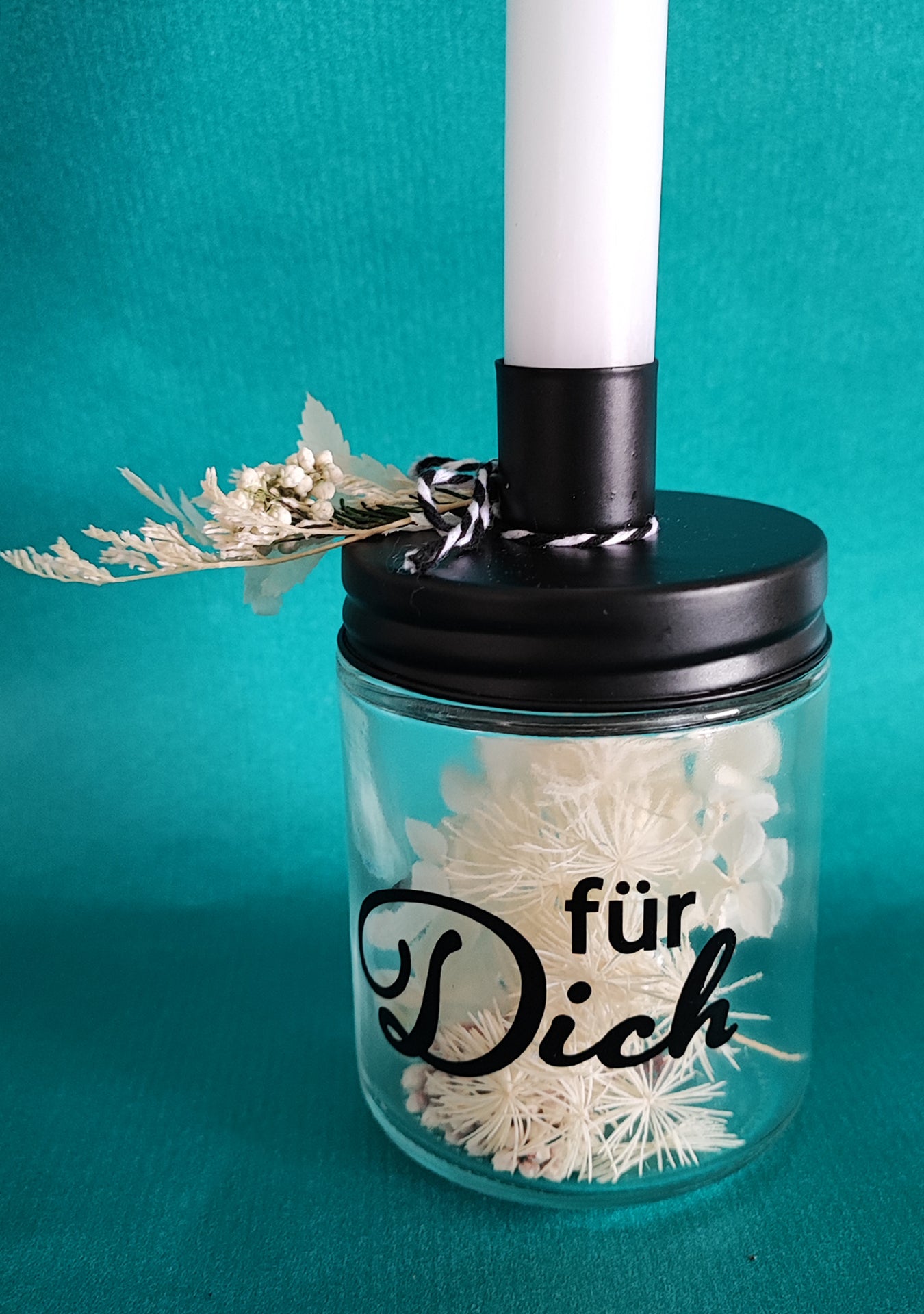 Kerzenständer "Für Dich", 7 x 7 x 12 cm