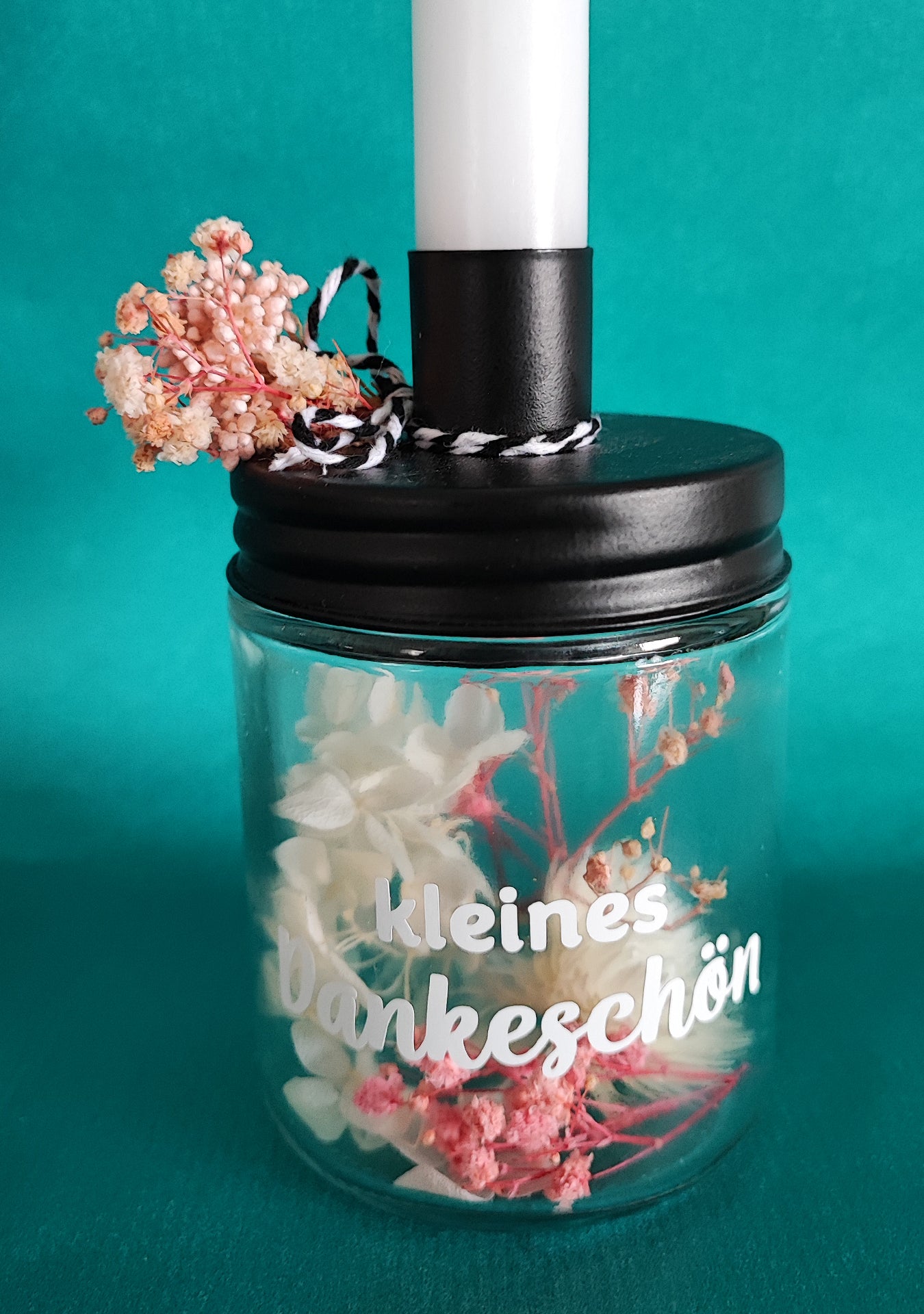 Kerzenständer "Kleines Dankeschön", 7 x 7 x 12 cm