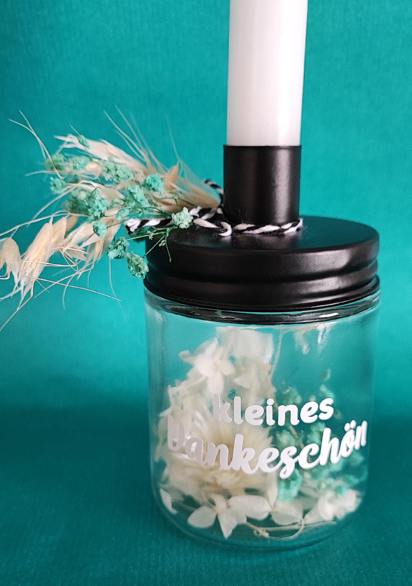 Kerzenständer "Kleines Dankeschön", 7 x 7 x 12 cm