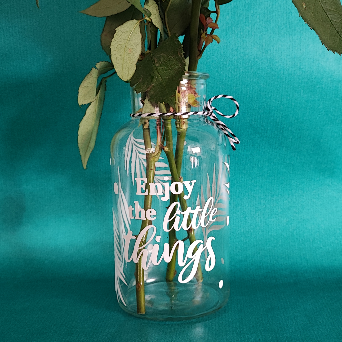 Blumenvase "Enjoy the little things", 8 x 16 cm