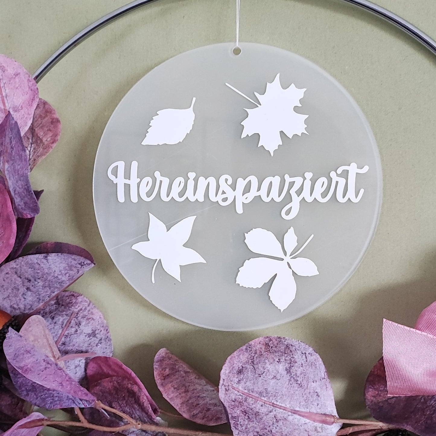 Türkranz "Herbst", rosa-violett mit silbernem Ring