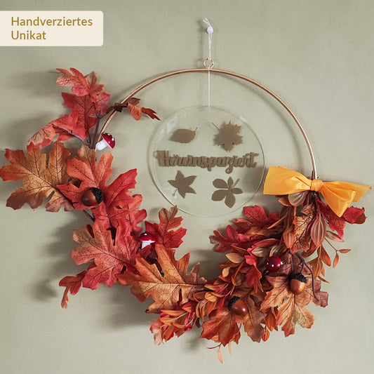 Türkranz "Herbst", rot-braun mit goldfarbenem Ring