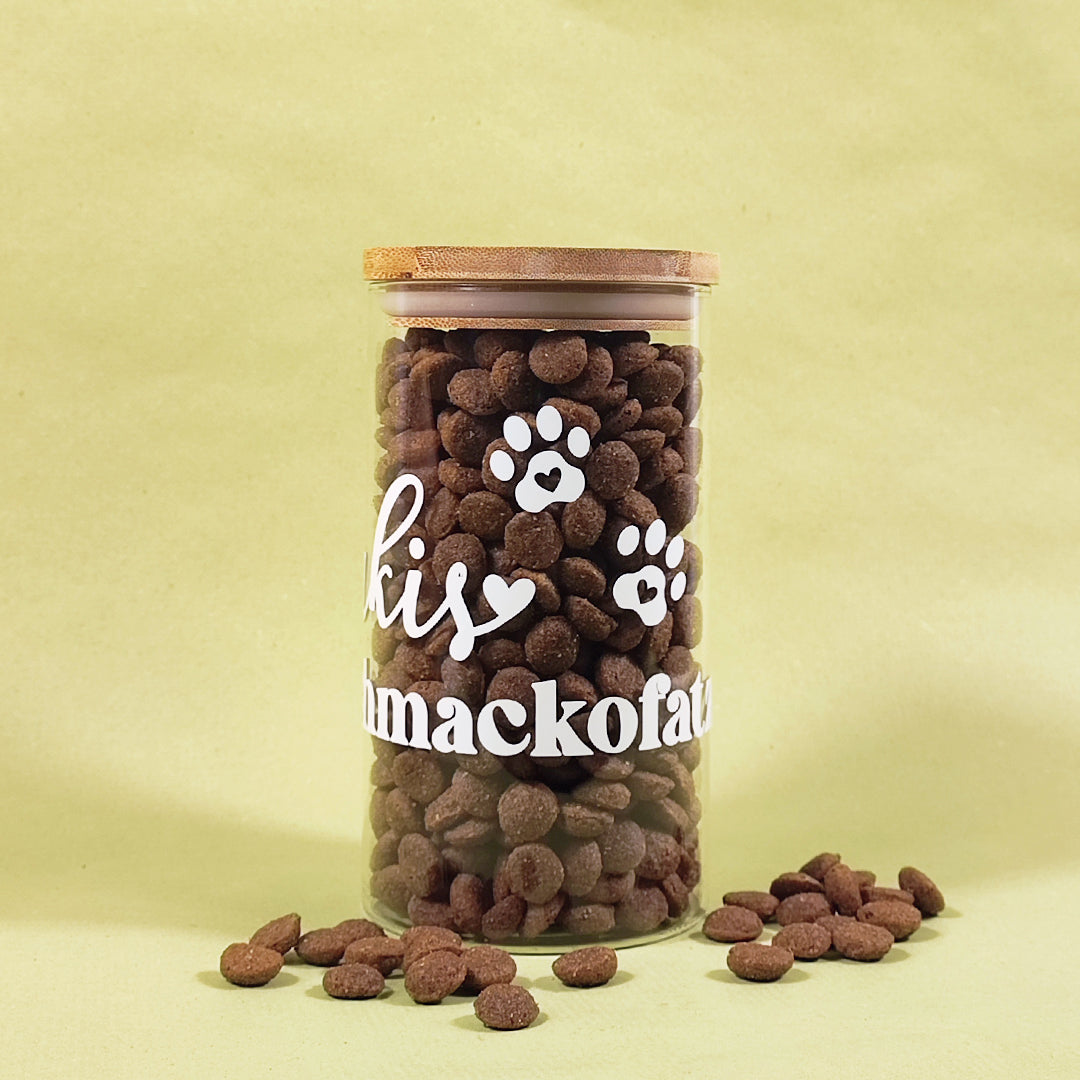 Aufbewahrungsglas Hundeleckerlies "Schmackofatz", 750 ml, PERSONALISIERBAR