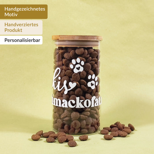 Aufbewahrungsglas Hundeleckerlies "Schmackofatz", 750 ml, PERSONALISIERBAR