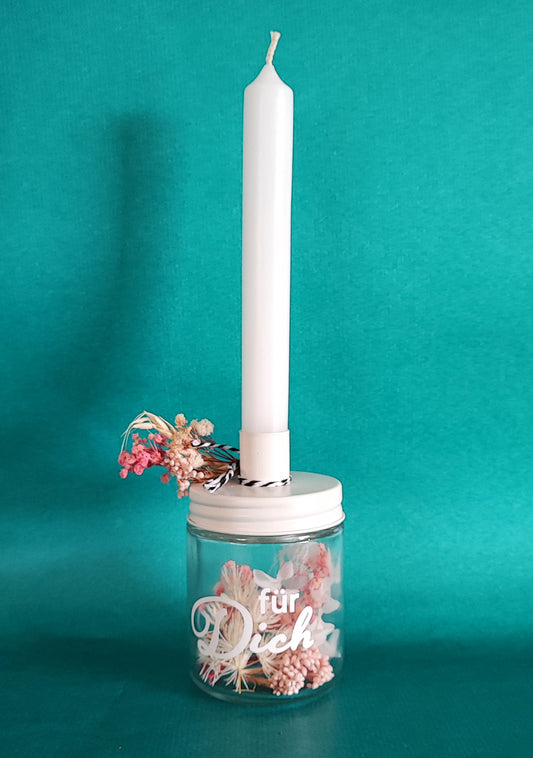 Kerzenständer "Für Dich", 7 x 7 x 12 cm
