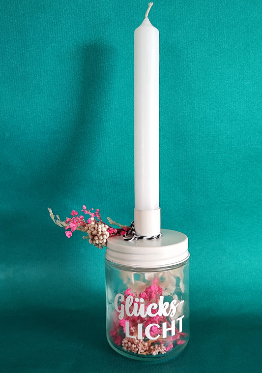 Kerzenständer "Glückslicht", 7 x 7 x 12 cm