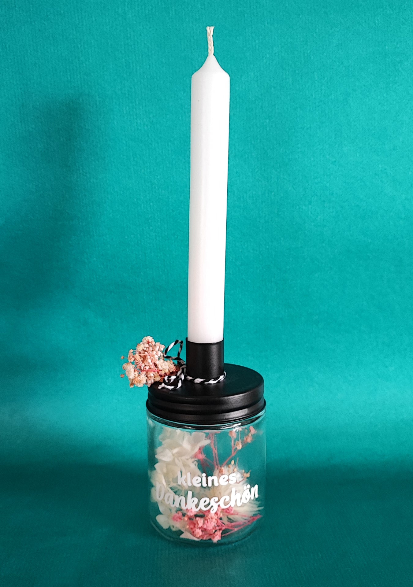 Kerzenständer "Kleines Dankeschön", 7 x 7 x 12 cm