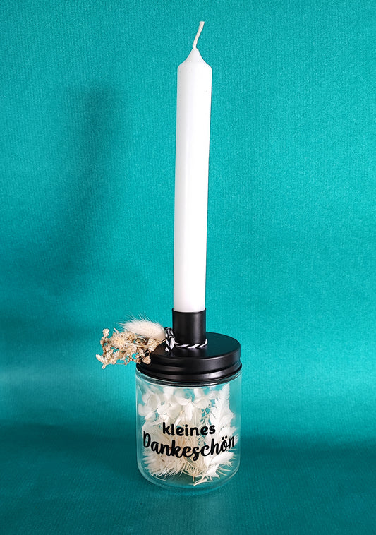 Kerzenständer "Kleines Dankeschön", 7 x 7 x 12 cm